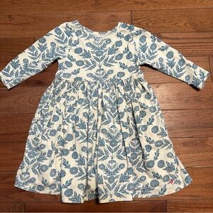 Pink Chicken Blue Floral Kids Dress